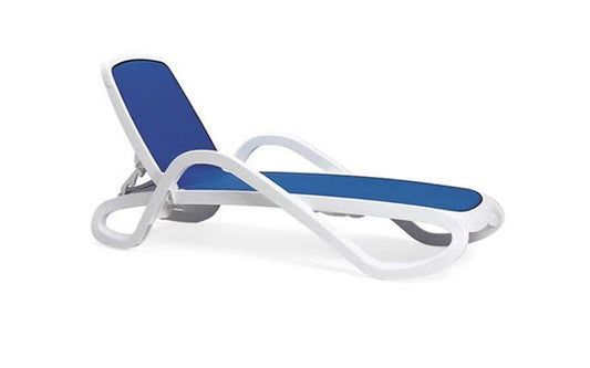 Nardi Outdoor Patio Chaise Lounge with Arm Rest - Blue | Brown | Grey | Black | Dark Brown (Made In Italy)