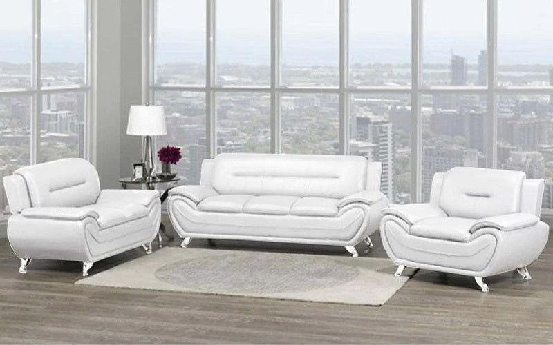Sofa Set - 3 Piece - White